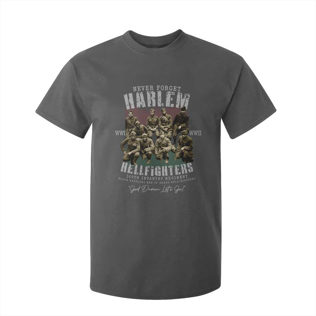 Halem Hellfighters T Shirt For Kid African American Black Military History Soldiers WWI WWII - African Pride
