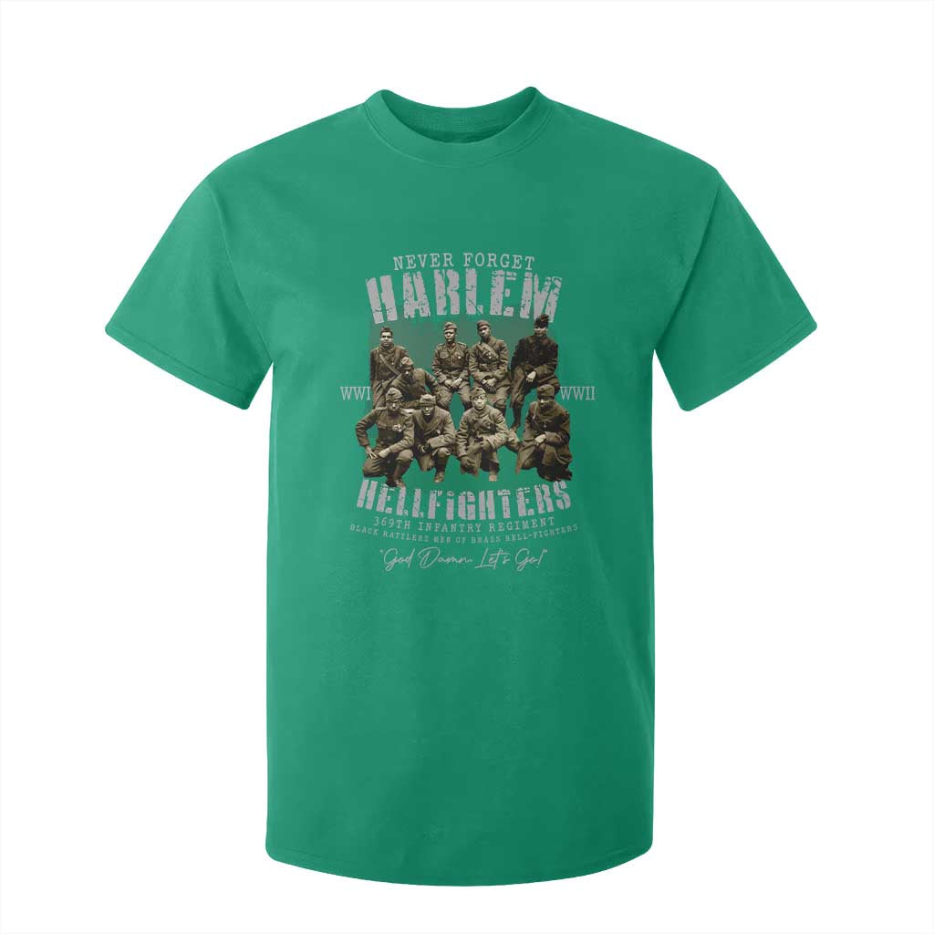 Halem Hellfighters T Shirt For Kid African American Black Military History Soldiers WWI WWII - African Pride