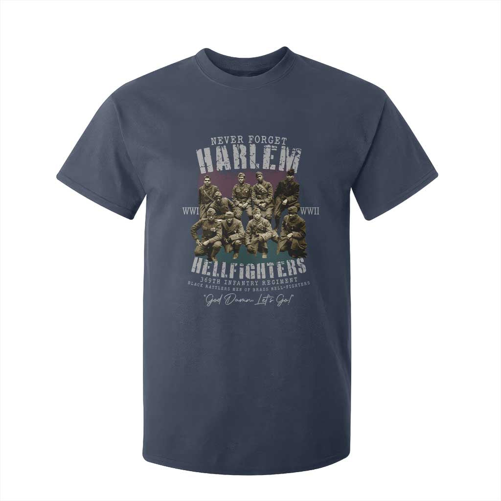 Halem Hellfighters T Shirt For Kid African American Black Military History Soldiers WWI WWII - African Pride