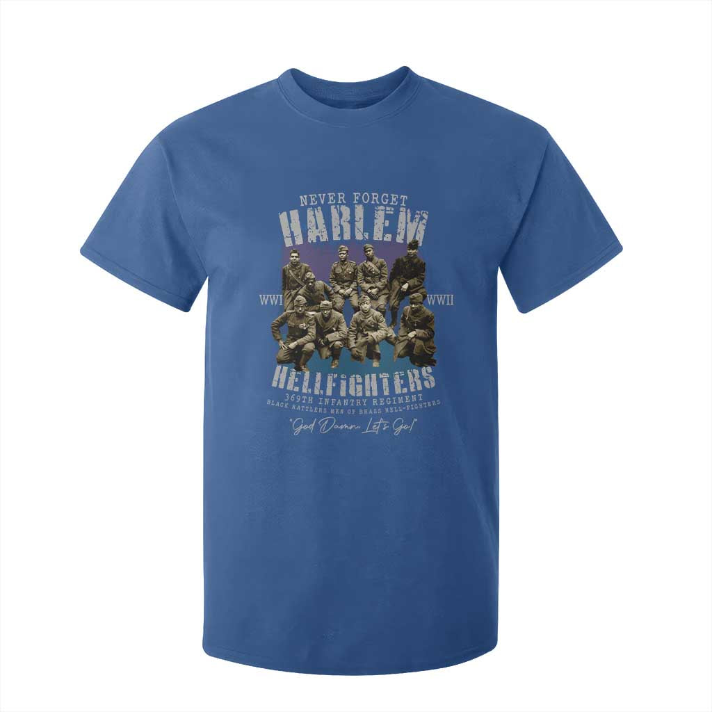 Halem Hellfighters T Shirt For Kid African American Black Military History Soldiers WWI WWII - African Pride