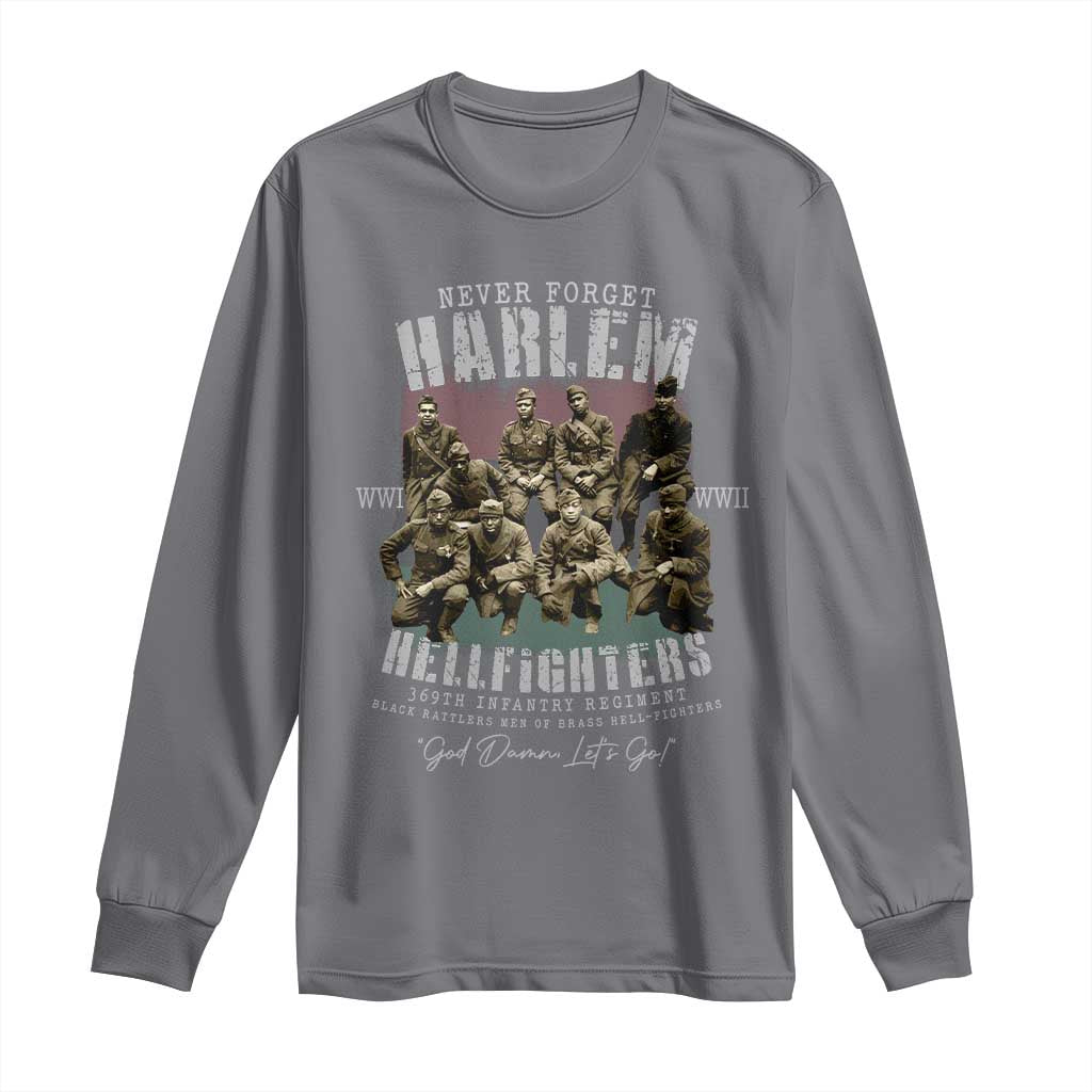 Halem Hellfighters Long Sleeve Shirt African American Black Military History Soldiers WWI WWII - African Pride