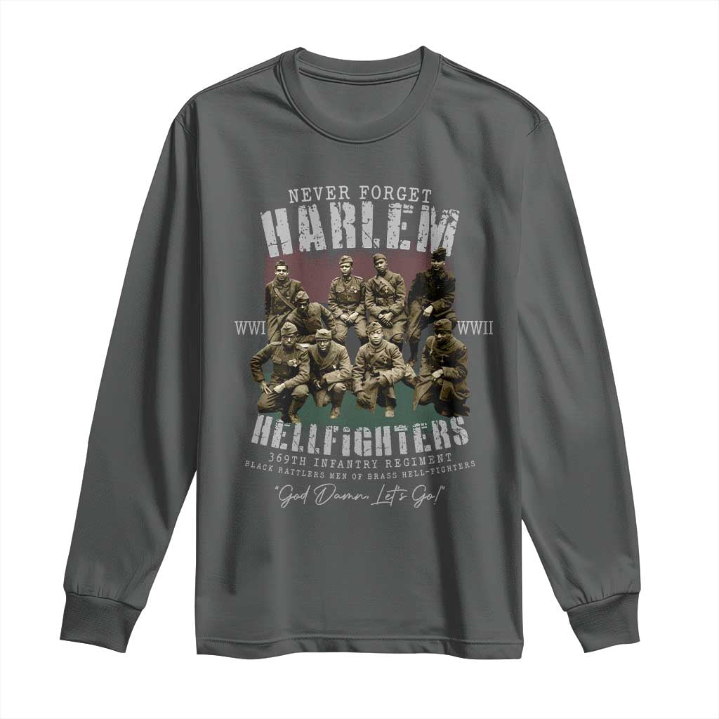 Halem Hellfighters Long Sleeve Shirt African American Black Military History Soldiers WWI WWII - African Pride