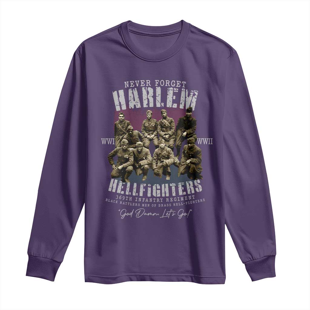 Halem Hellfighters Long Sleeve Shirt African American Black Military History Soldiers WWI WWII - African Pride