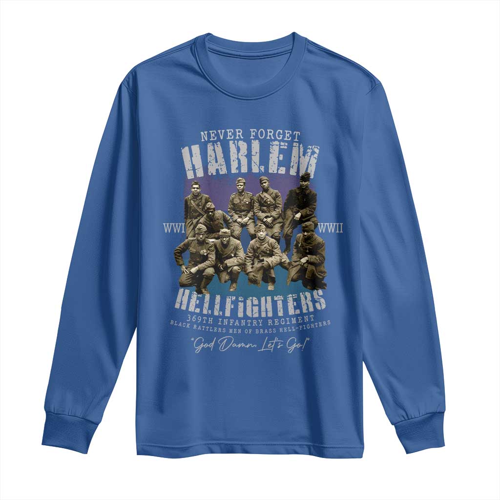 Halem Hellfighters Long Sleeve Shirt African American Black Military History Soldiers WWI WWII - African Pride