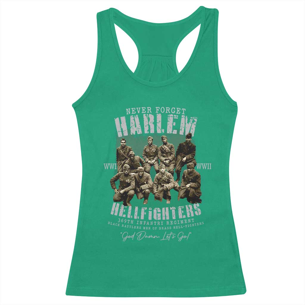 Halem Hellfighters Racerback Tank Top African American Black Military History Soldiers WWI WWII - African Pride