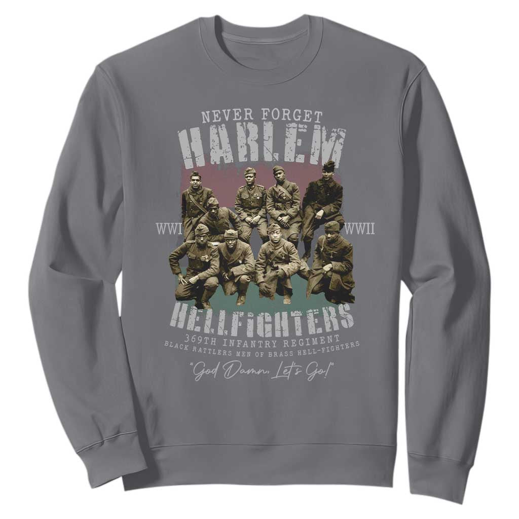 Halem Hellfighters Sweatshirt African American Black Military History Soldiers WWI WWII - African Pride