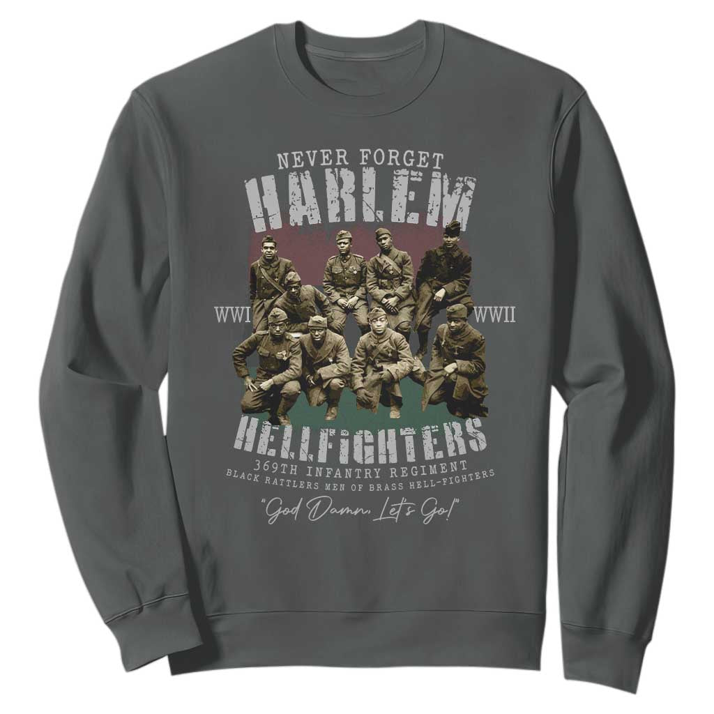 Halem Hellfighters Sweatshirt African American Black Military History Soldiers WWI WWII - African Pride