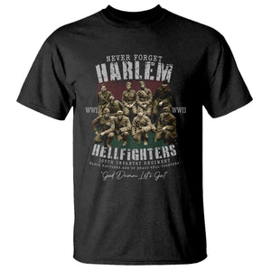 Halem Hellfighters T Shirt African American Black Military History Soldiers WWI WWII - African Pride