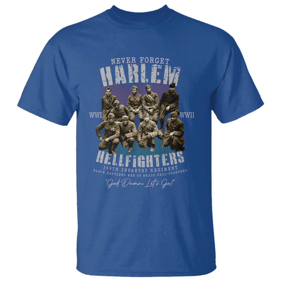 Halem Hellfighters T Shirt African American Black Military History Soldiers WWI WWII - African Pride