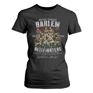 Halem Hellfighters T Shirt For Women African American Black Military History Soldiers WWI WWII - African Pride