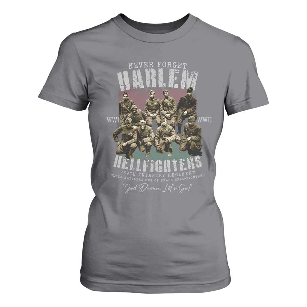 Halem Hellfighters T Shirt For Women African American Black Military History Soldiers WWI WWII - African Pride