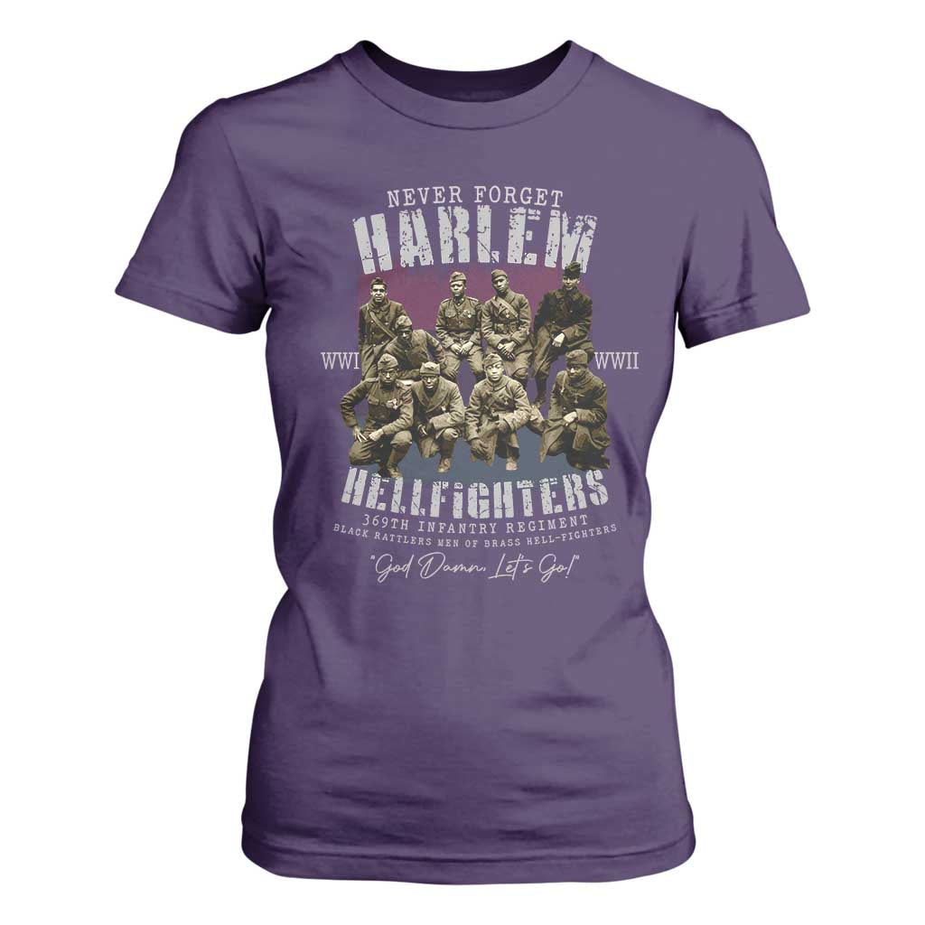 Halem Hellfighters T Shirt For Women African American Black Military History Soldiers WWI WWII - African Pride