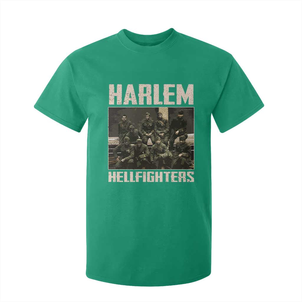 Halem Hellfighters T Shirt For Kid USA Black Military History Soldiers WWI WWII - African Pride