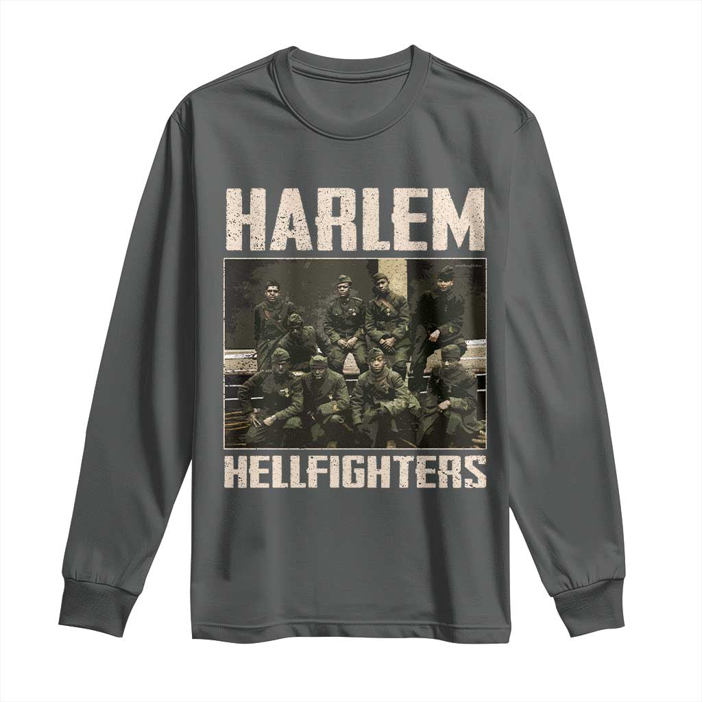 Halem Hellfighters Long Sleeve Shirt USA Black Military History Soldiers WWI WWII - African Pride