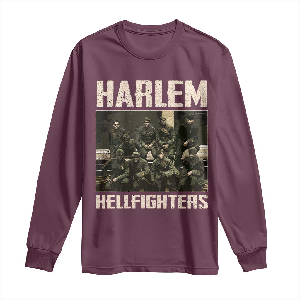 Halem Hellfighters Long Sleeve Shirt USA Black Military History Soldiers WWI WWII - African Pride