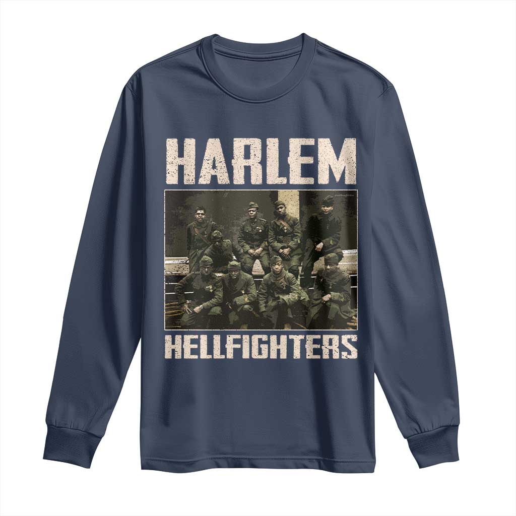 Halem Hellfighters Long Sleeve Shirt USA Black Military History Soldiers WWI WWII - African Pride
