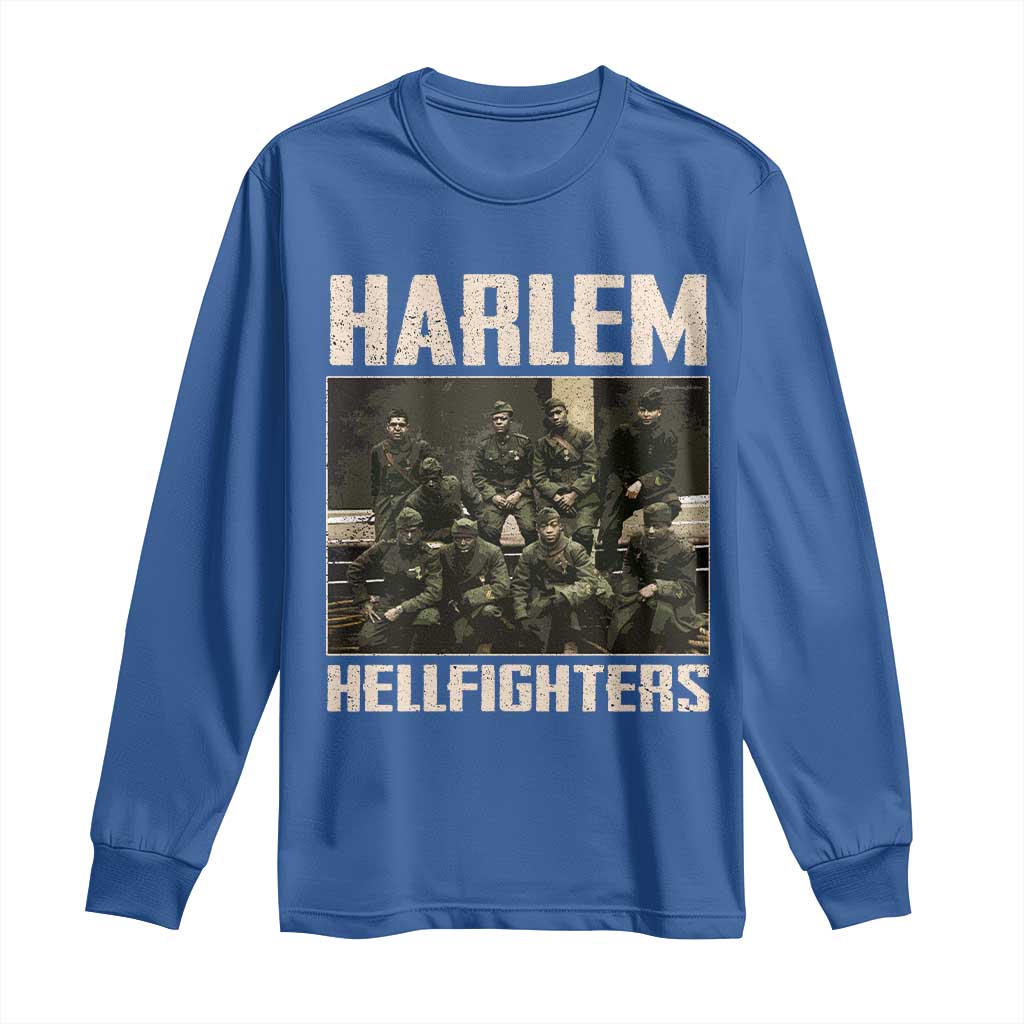 Halem Hellfighters Long Sleeve Shirt USA Black Military History Soldiers WWI WWII - African Pride