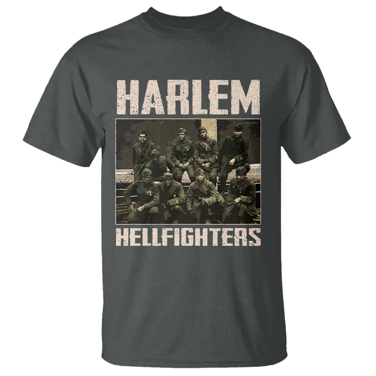Halem Hellfighters T Shirt USA Black Military History Soldiers WWI WWII - African Pride
