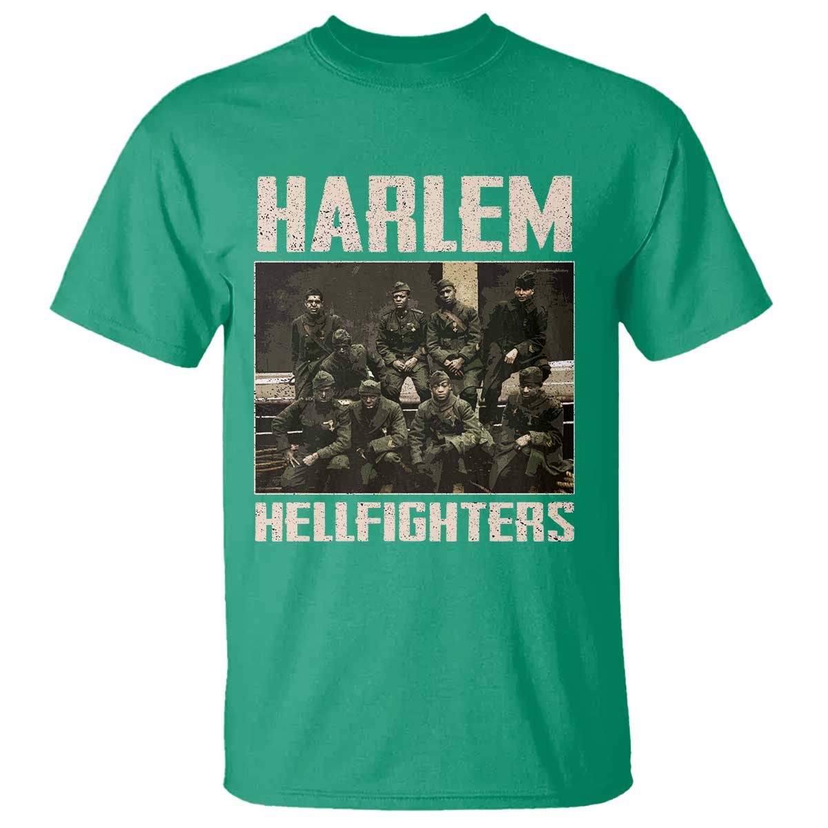 Halem Hellfighters T Shirt USA Black Military History Soldiers WWI WWII - African Pride