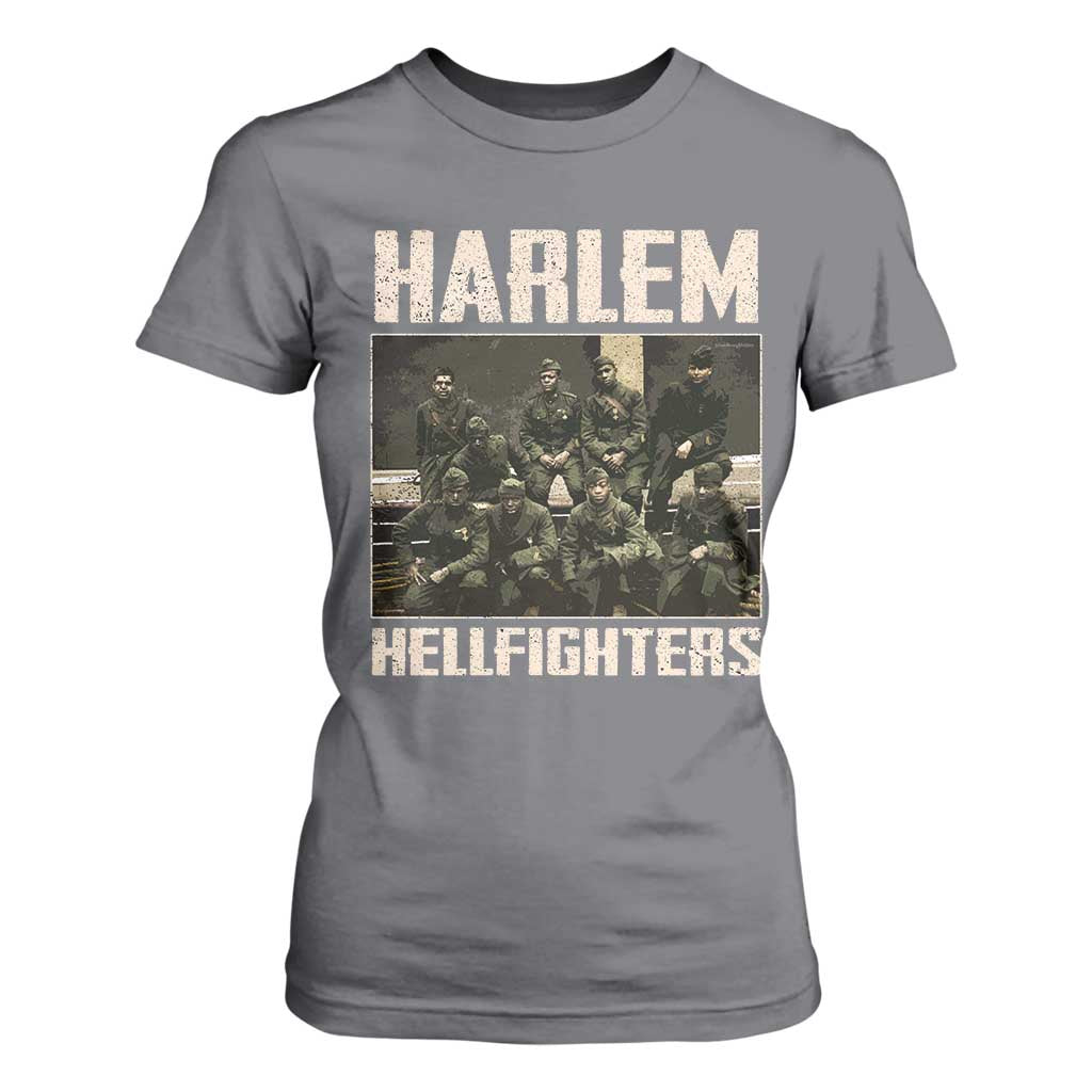 Halem Hellfighters T Shirt For Women USA Black Military History Soldiers WWI WWII - African Pride