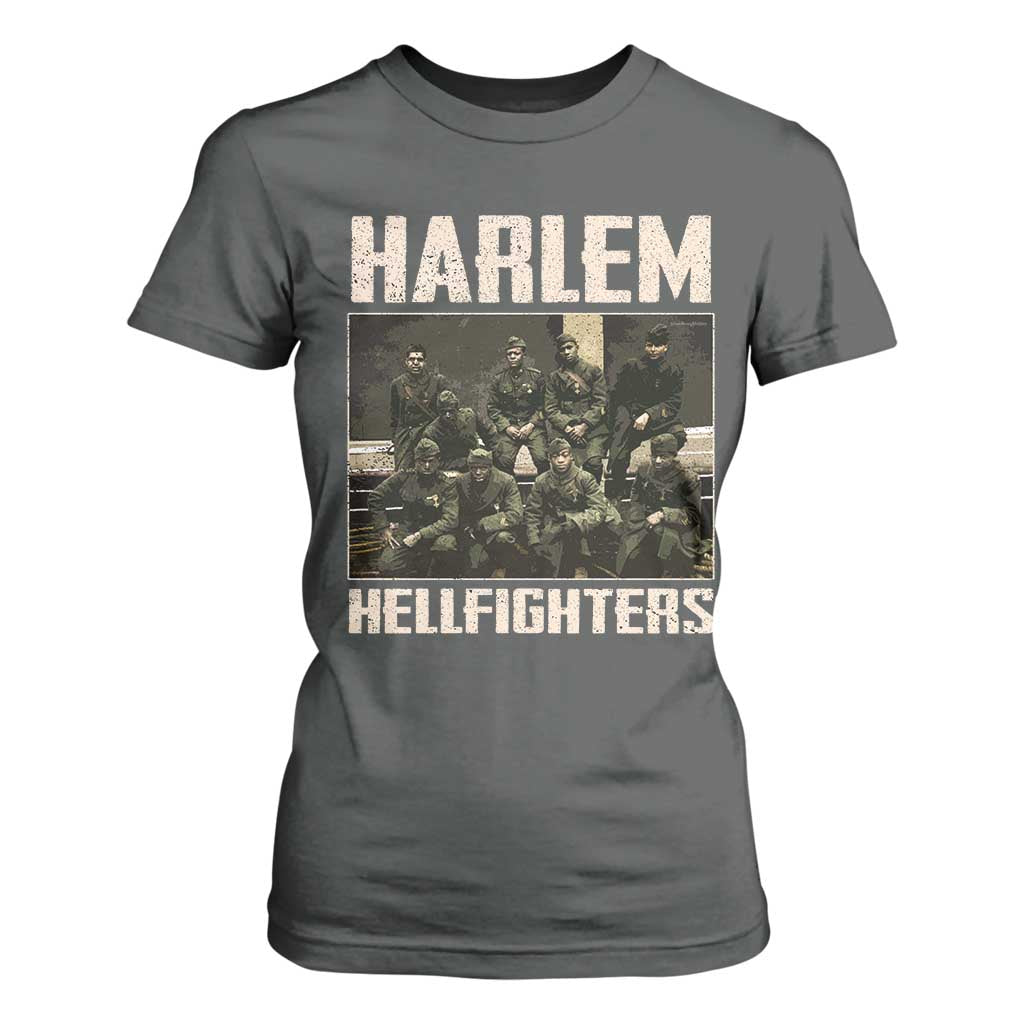 Halem Hellfighters T Shirt For Women USA Black Military History Soldiers WWI WWII - African Pride
