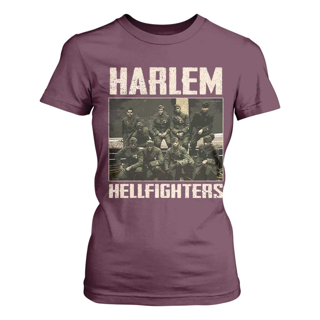 Halem Hellfighters T Shirt For Women USA Black Military History Soldiers WWI WWII - African Pride