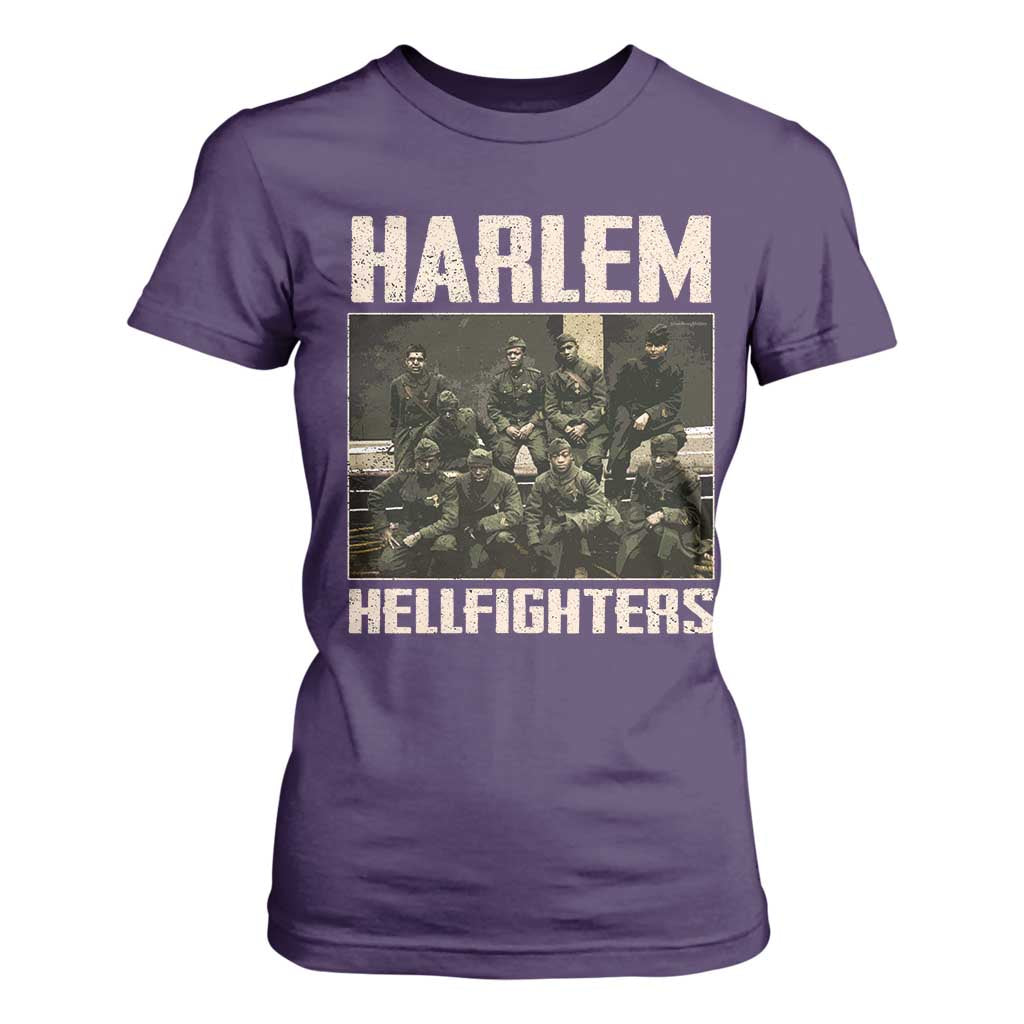 Halem Hellfighters T Shirt For Women USA Black Military History Soldiers WWI WWII - African Pride