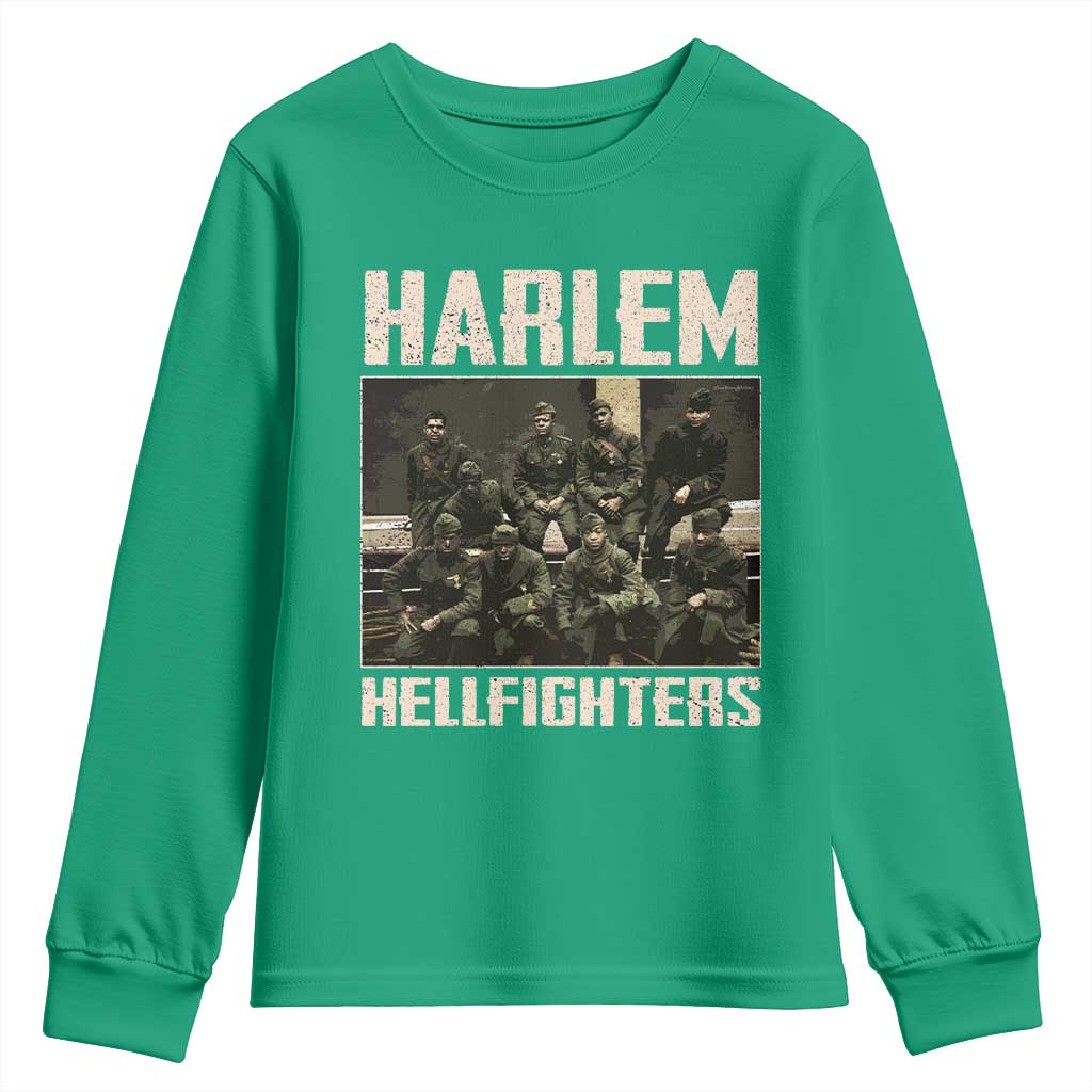 Halem Hellfighters Youth Sweatshirt USA Black Military History Soldiers WWI WWII - African Pride