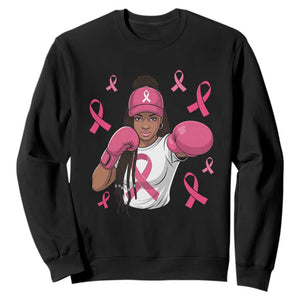 Black Women Fight Breast Cancer Awareness Sweatshirt Pink Ribbon African American