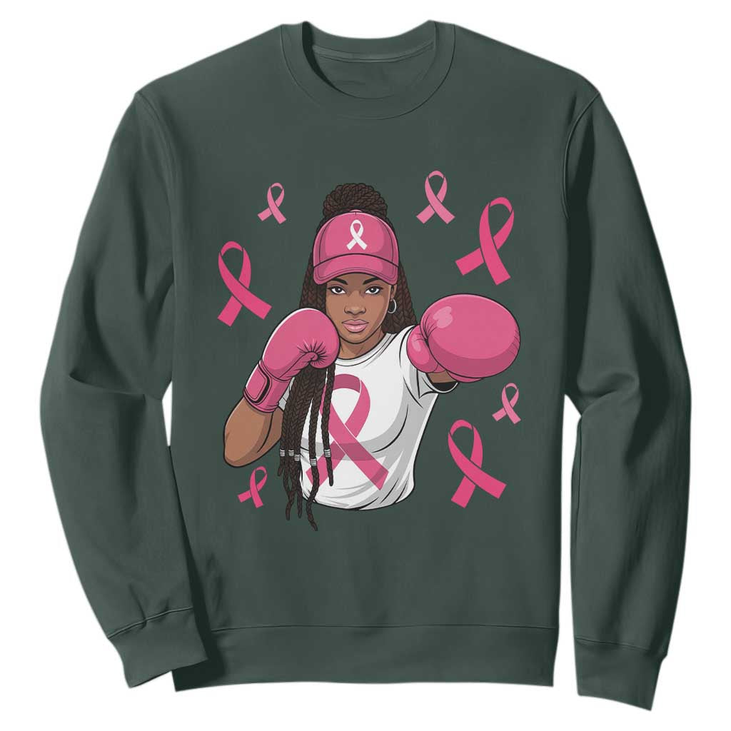 Black Women Fight Breast Cancer Awareness Sweatshirt Pink Ribbon African American