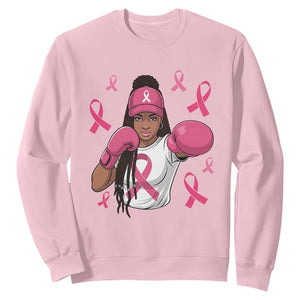 Black Women Fight Breast Cancer Awareness Sweatshirt Pink Ribbon African American