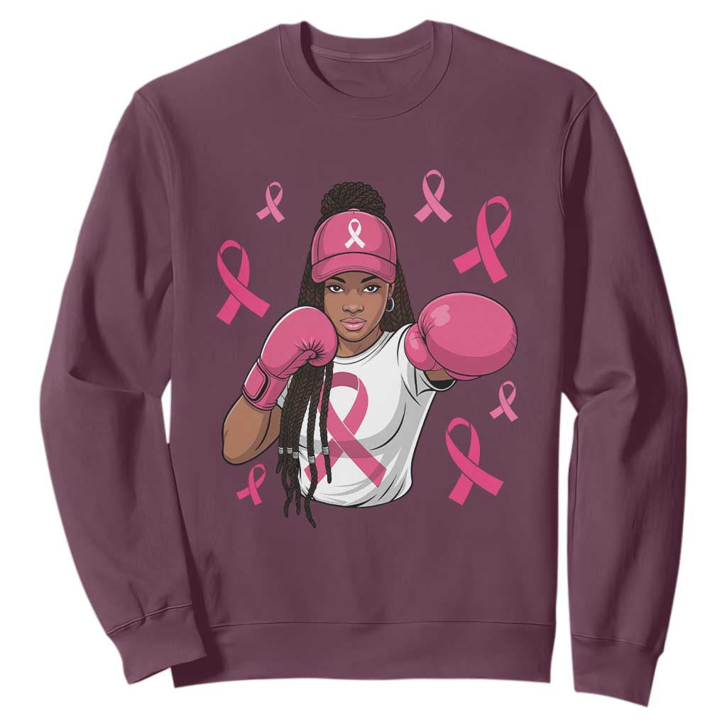 Black Women Fight Breast Cancer Awareness Sweatshirt Pink Ribbon African American