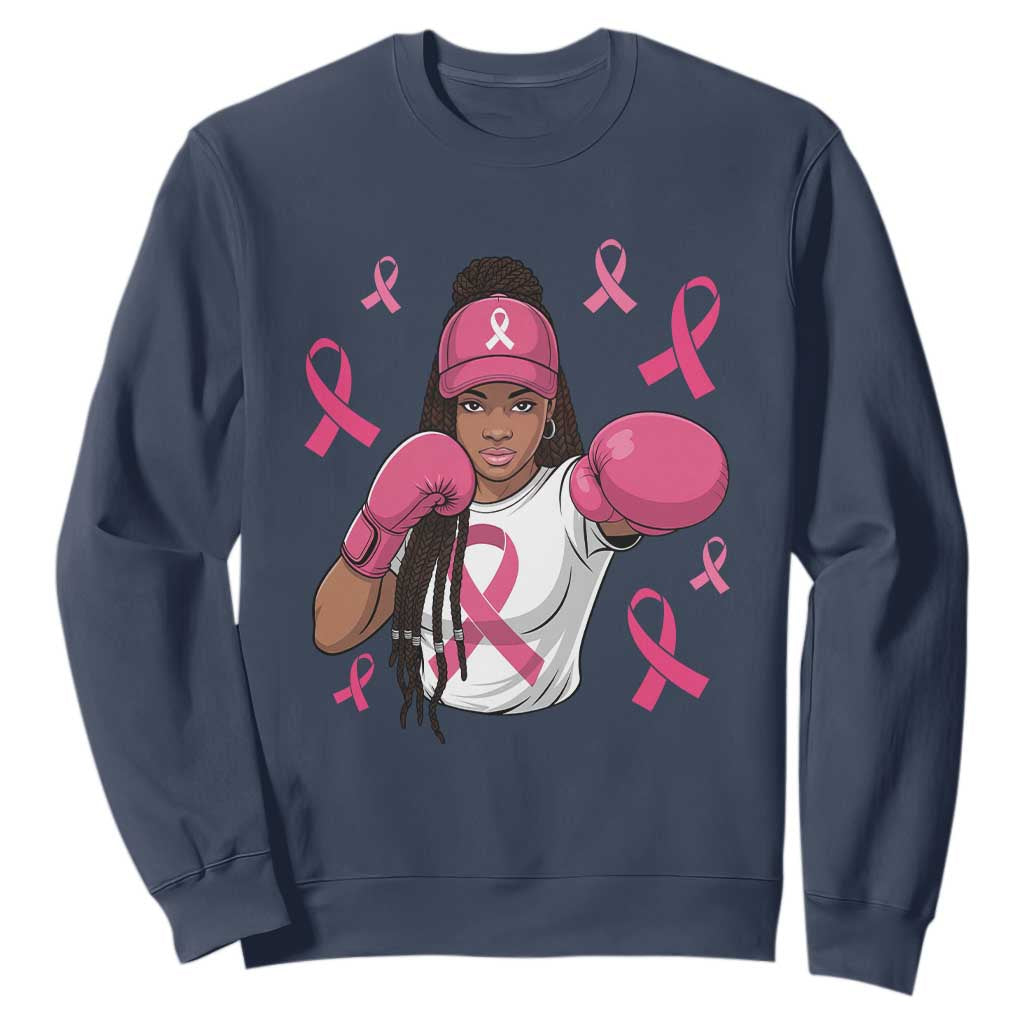 Black Women Fight Breast Cancer Awareness Sweatshirt Pink Ribbon African American