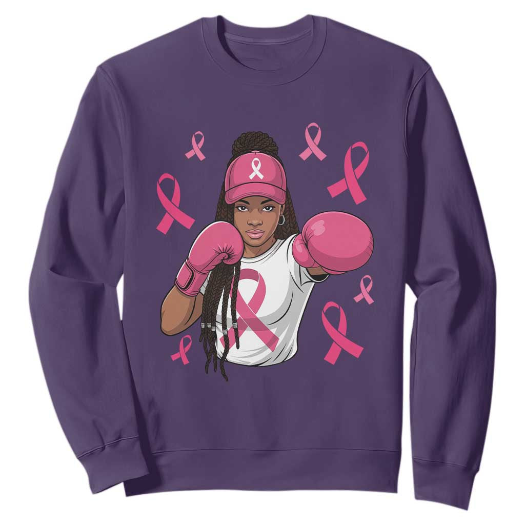 Black Women Fight Breast Cancer Awareness Sweatshirt Pink Ribbon African American