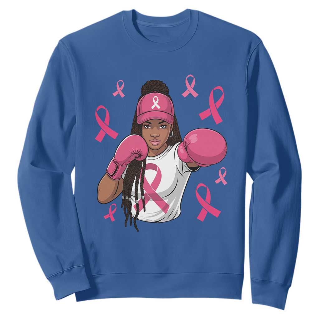 Black Women Fight Breast Cancer Awareness Sweatshirt Pink Ribbon African American