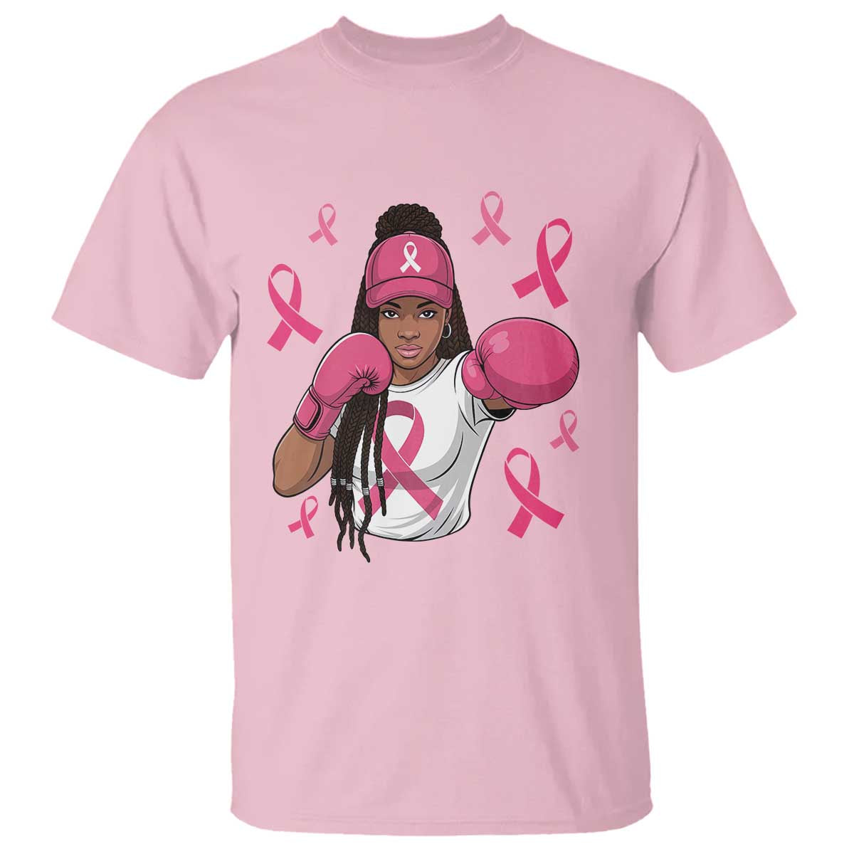 Black Women Fight Breast Cancer Awareness T Shirt Pink Ribbon African American