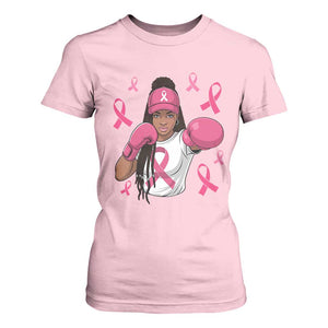 Black Women Fight Breast Cancer Awareness T Shirt For Women Pink Ribbon African American
