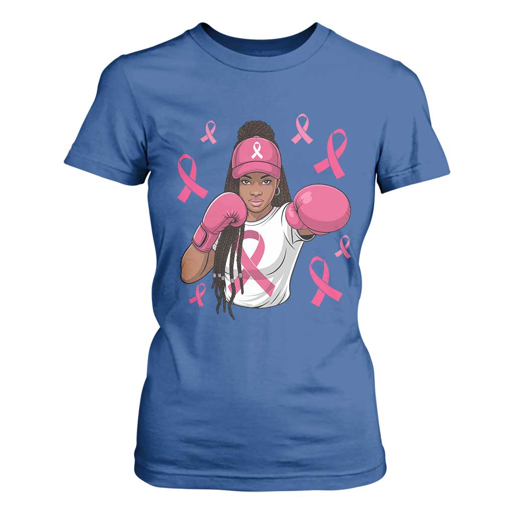 Black Women Fight Breast Cancer Awareness T Shirt For Women Pink Ribbon African American