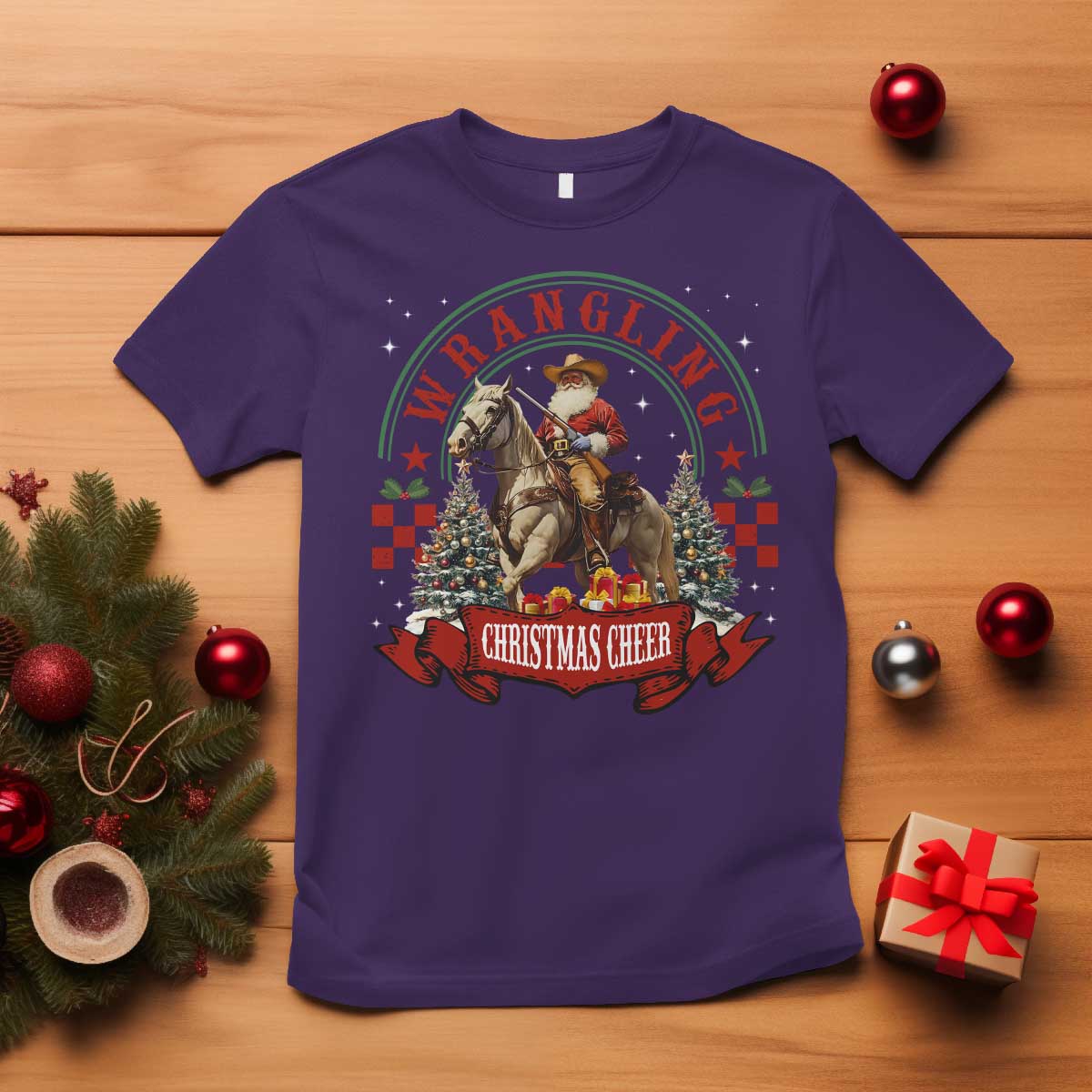 Western Christmas T Shirt Howdy Country Christmas Horse Xmas Cheer - African Pride