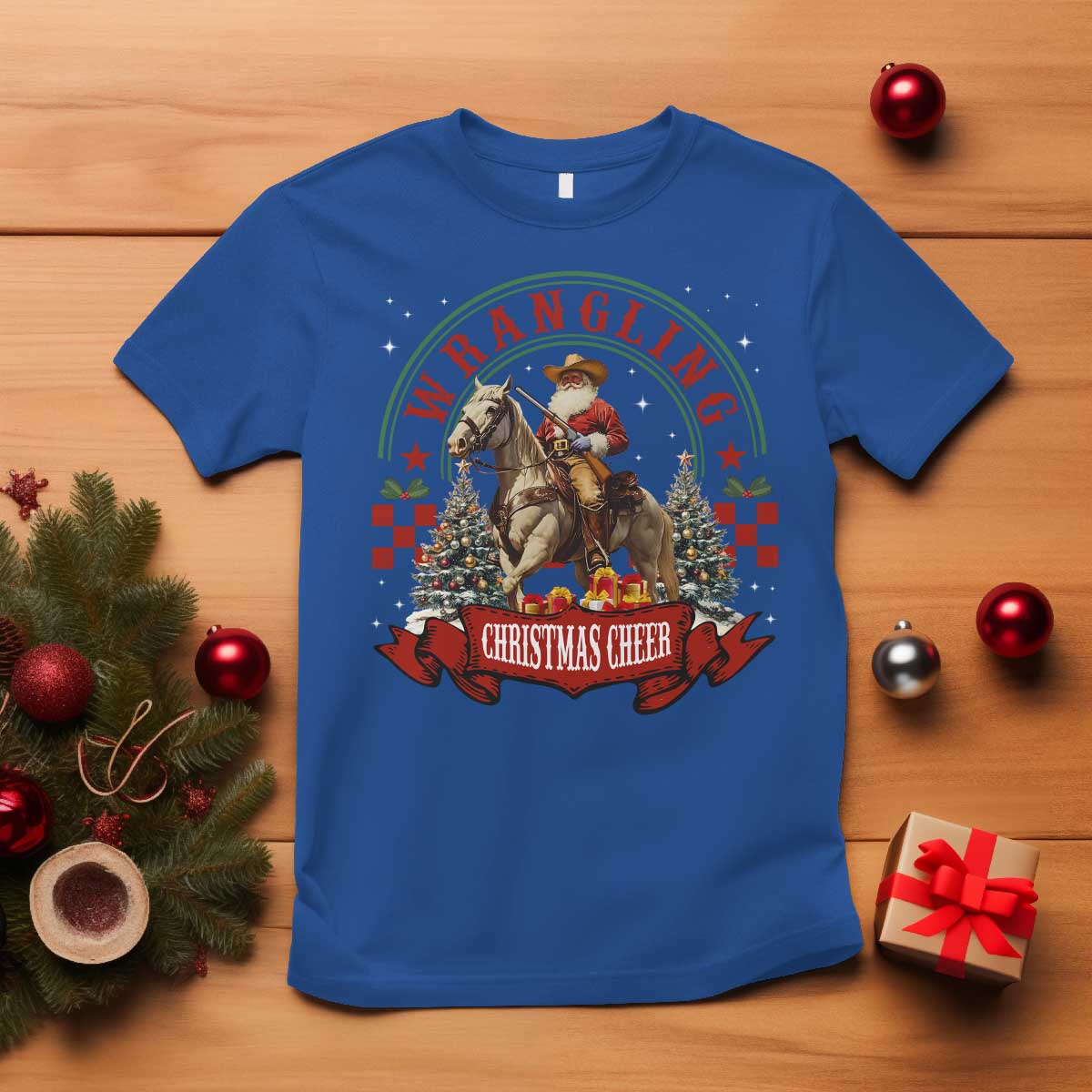 Western Christmas T Shirt Howdy Country Christmas Horse Xmas Cheer - African Pride