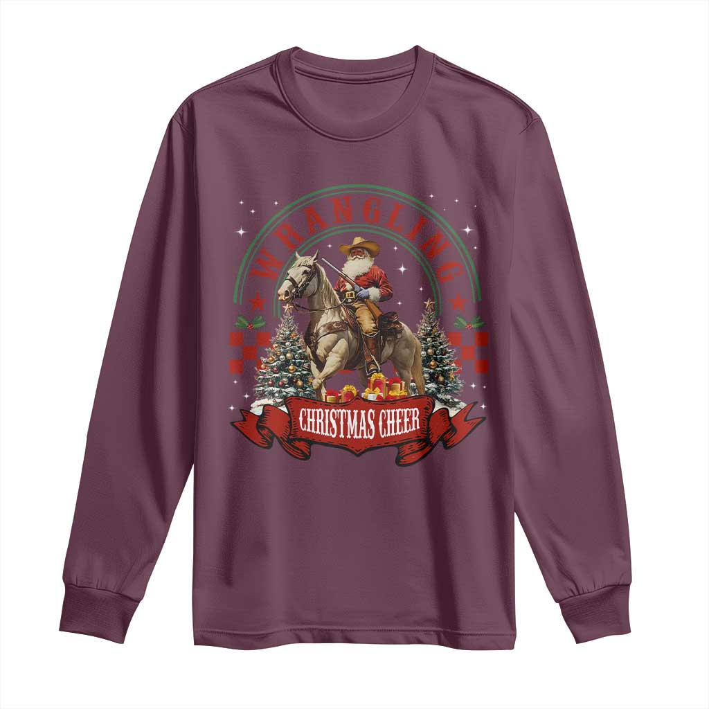 Western Christmas Long Sleeve Shirt Howdy Country Christmas Horse Xmas Cheer - African Pride