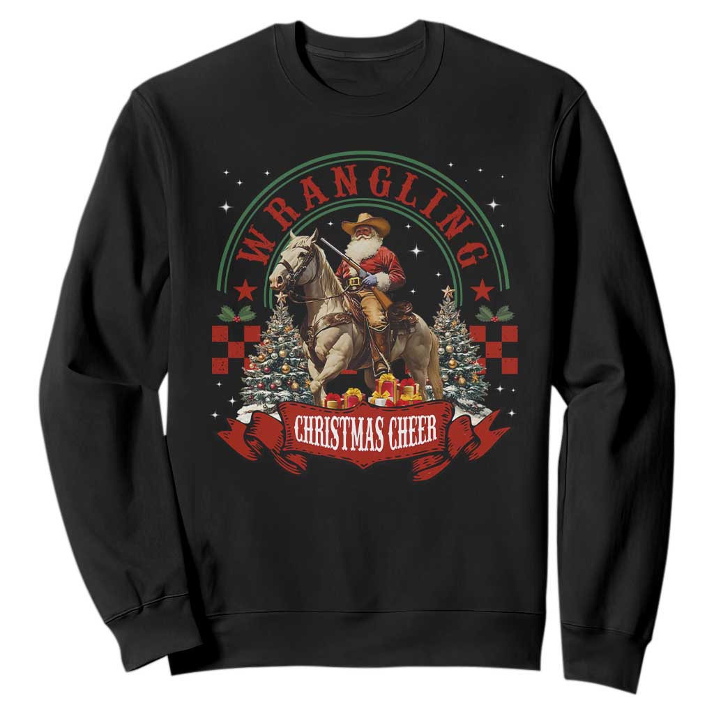 Western Christmas Sweatshirt Howdy Country Christmas Horse Xmas Cheer - African Pride