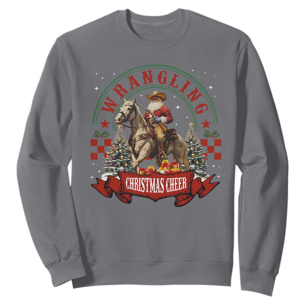 Western Christmas Sweatshirt Howdy Country Christmas Horse Xmas Cheer - African Pride