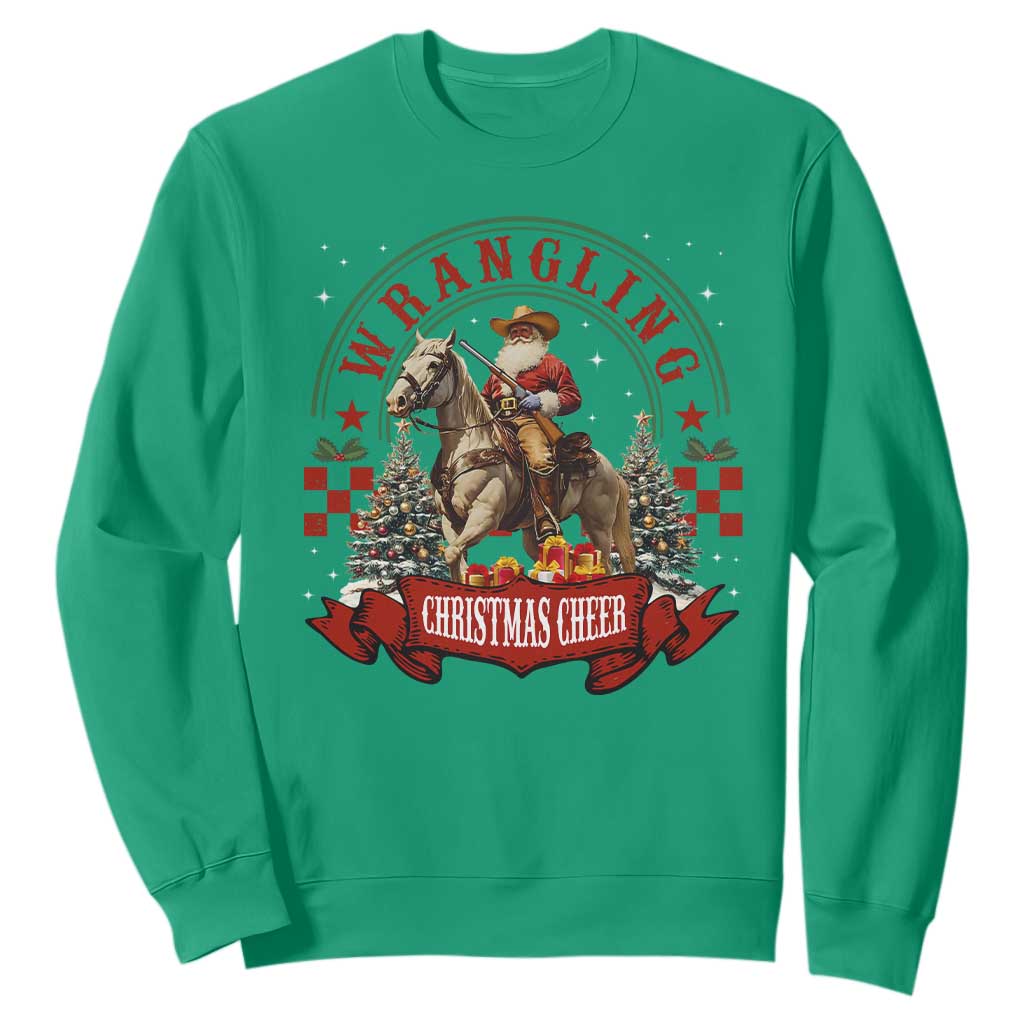 Western Christmas Sweatshirt Howdy Country Christmas Horse Xmas Cheer - African Pride