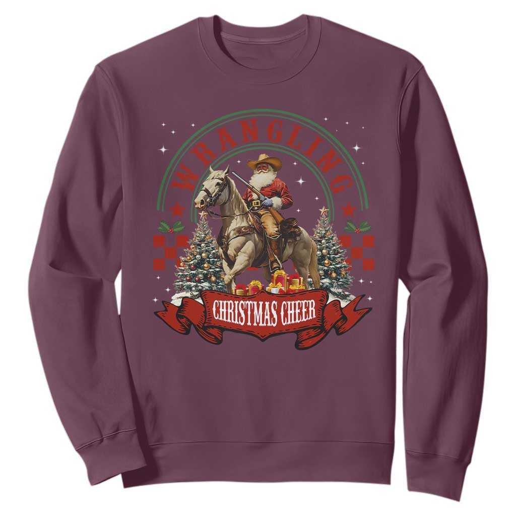 Western Christmas Sweatshirt Howdy Country Christmas Horse Xmas Cheer - African Pride