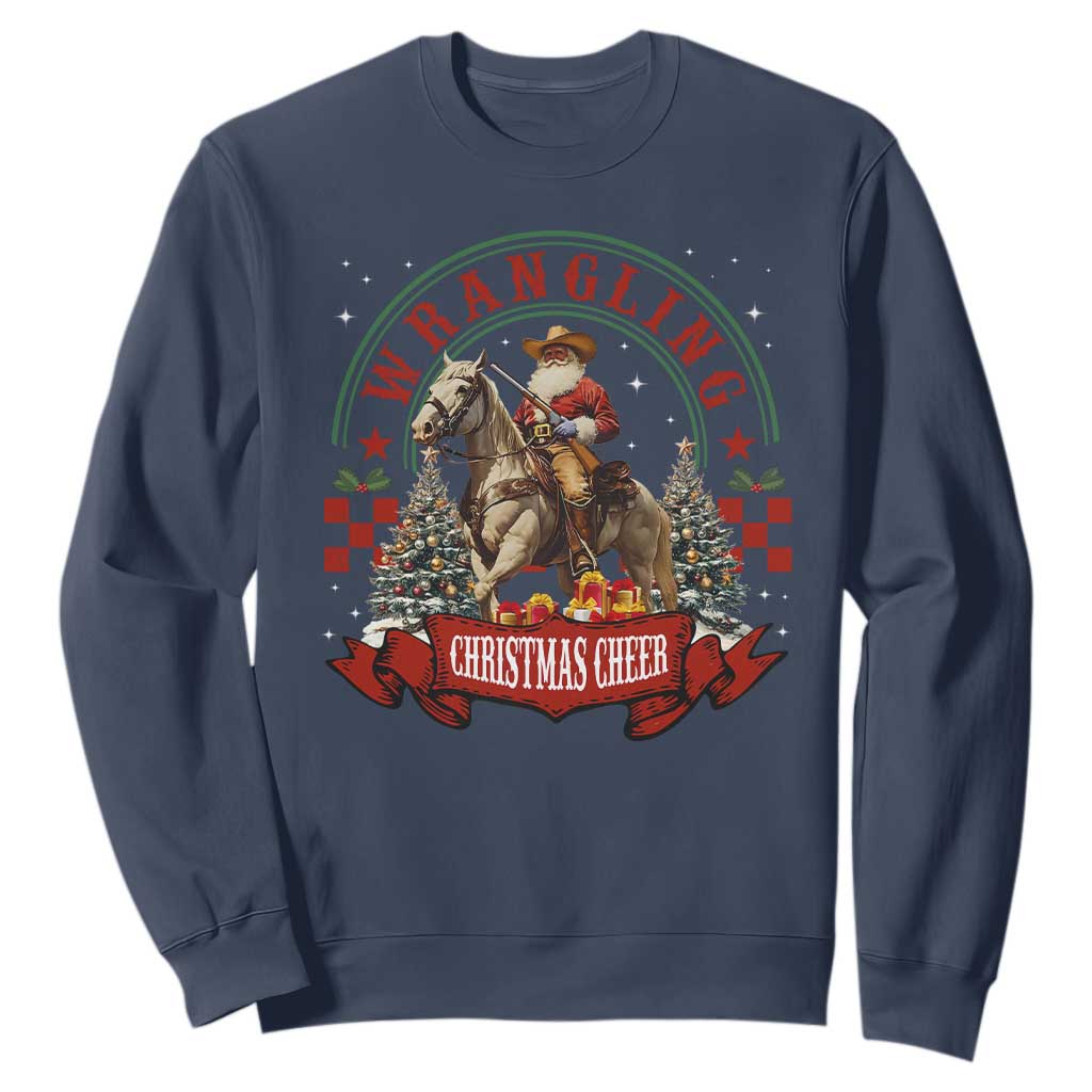 Western Christmas Sweatshirt Howdy Country Christmas Horse Xmas Cheer - African Pride