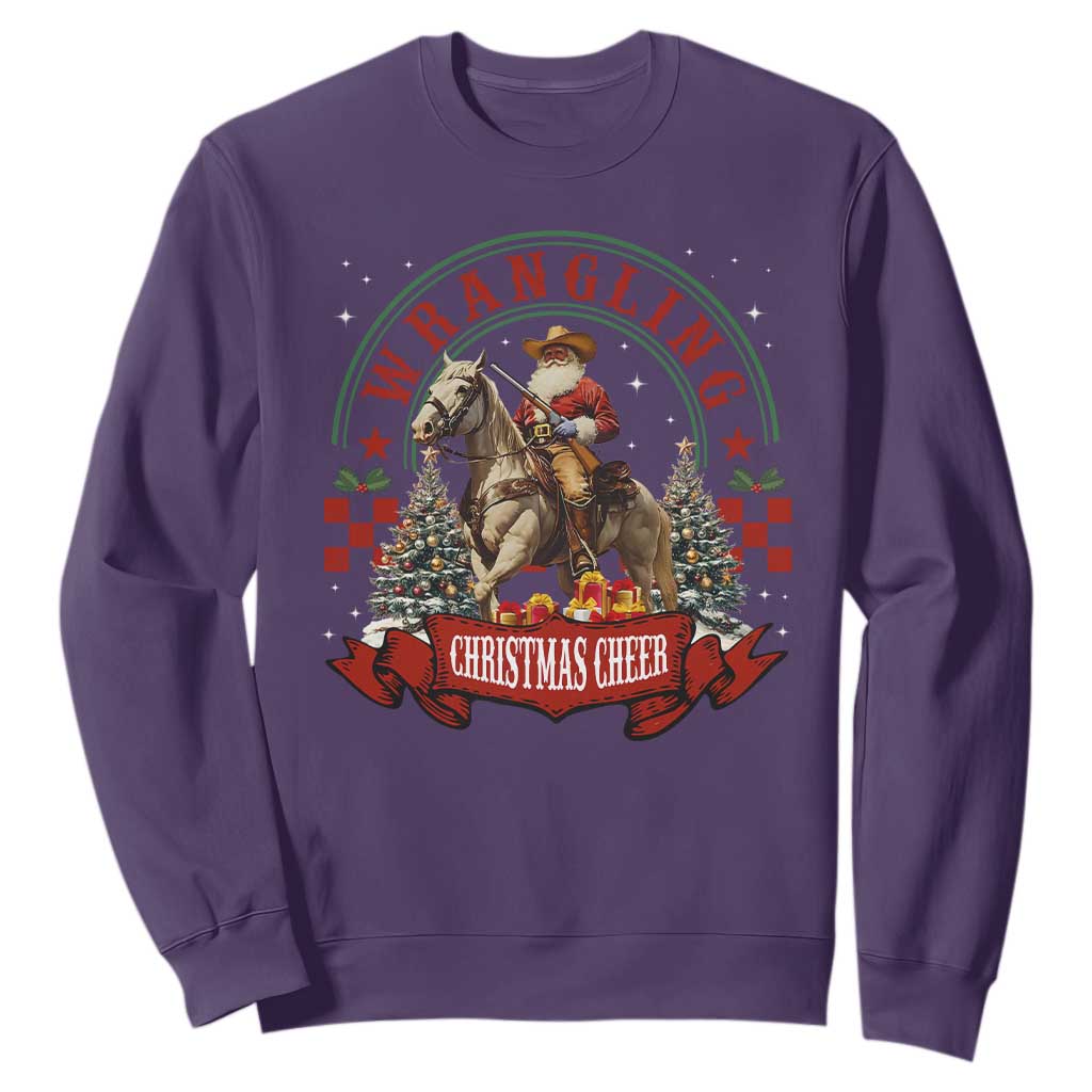Western Christmas Sweatshirt Howdy Country Christmas Horse Xmas Cheer - African Pride