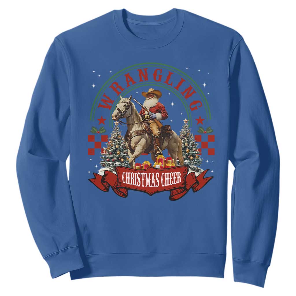 Western Christmas Sweatshirt Howdy Country Christmas Horse Xmas Cheer - African Pride