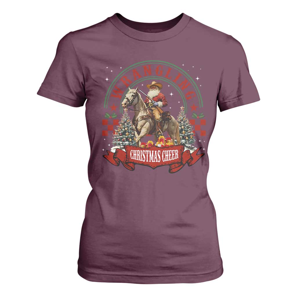 Western Christmas T Shirt For Women Howdy Country Christmas Horse Xmas Cheer - African Pride
