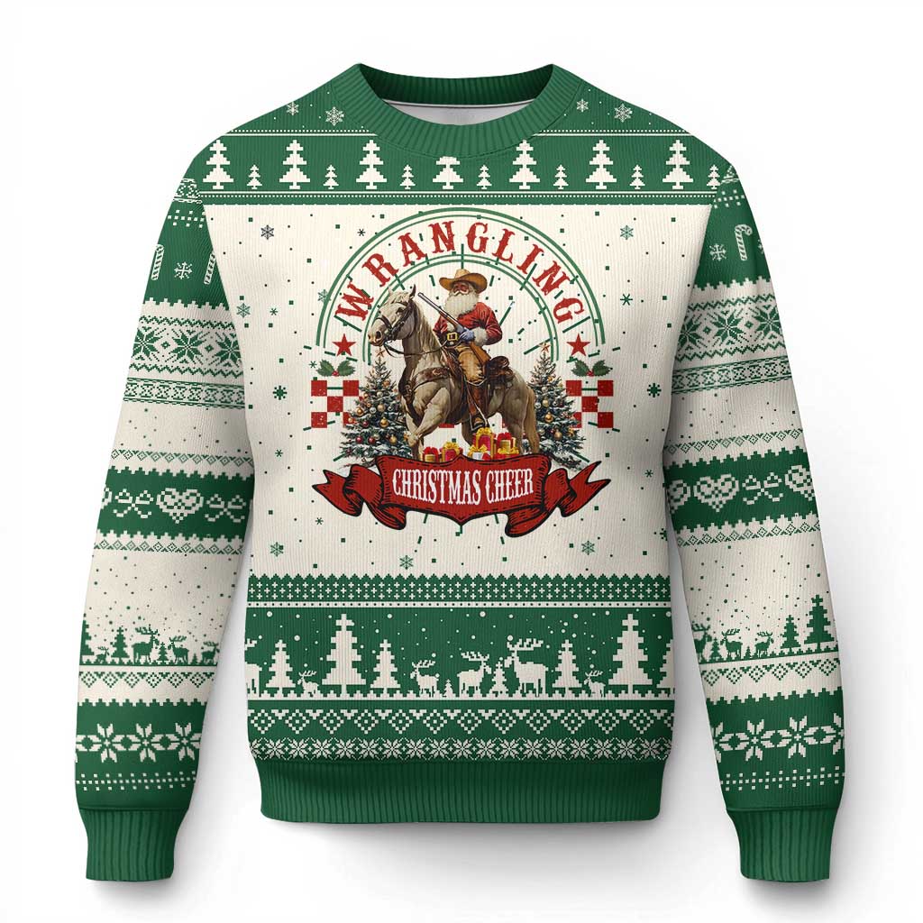 Western Christmas Knit Sweatshirt Howdy Country Christmas Horse Xmas Cheer - African Pride